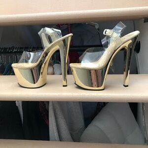 Pleaser Gold Pole Dance Heels